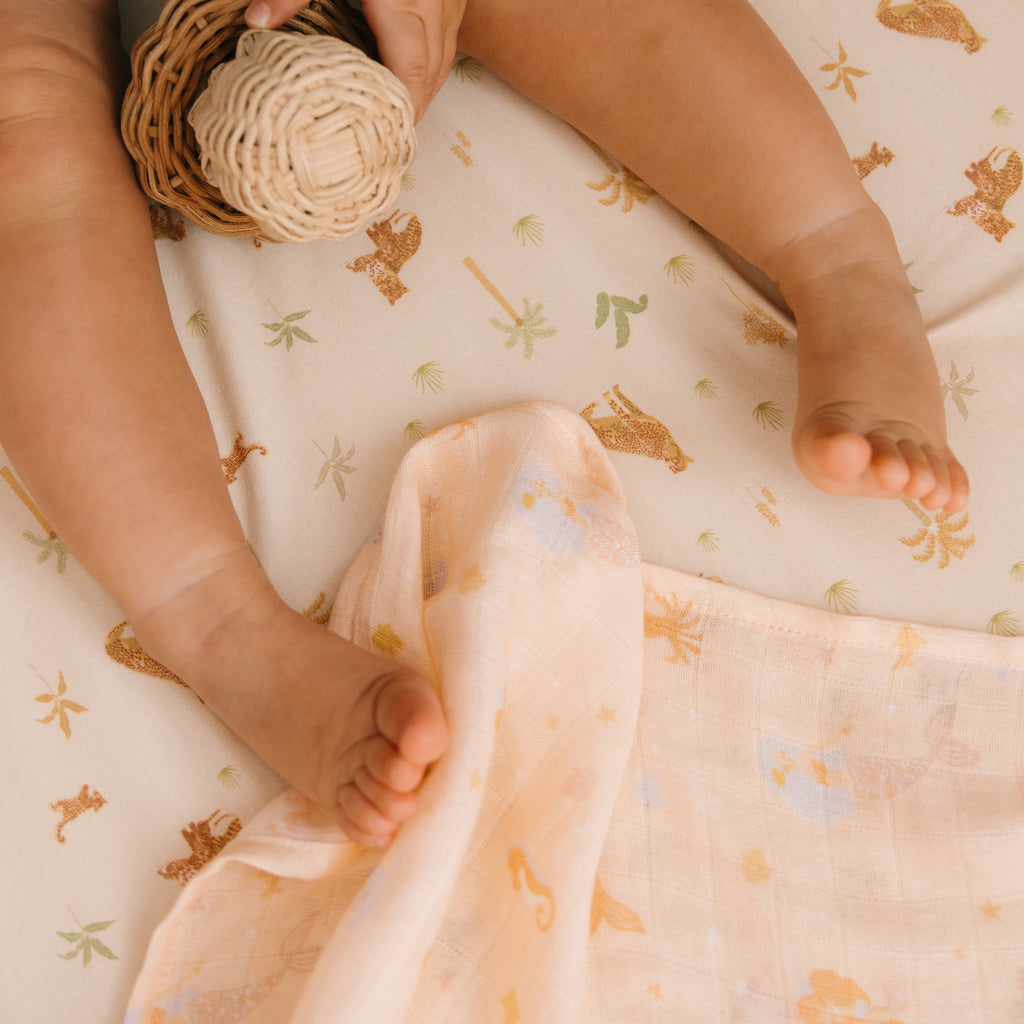 Mermaids Organic Muslin Wrap Swaddle - SECONDS