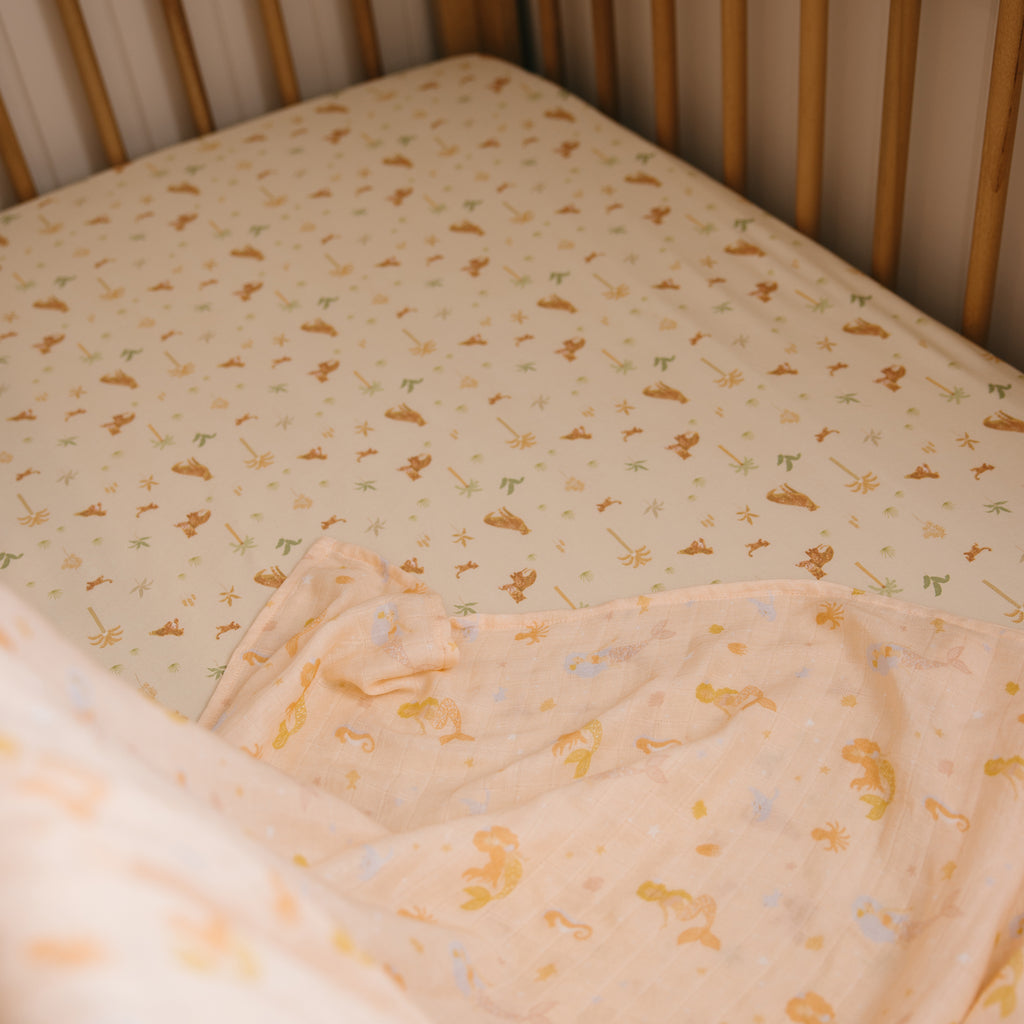 Mermaids Organic Muslin Wrap Swaddle - SECONDS