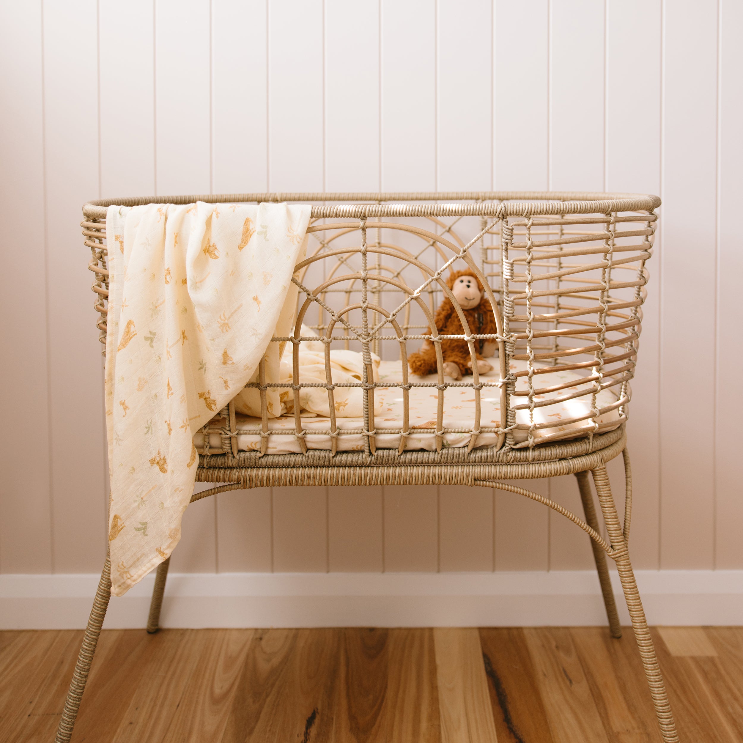 Little Leopards Organic Fitted Bassinet Sheet/Change Pad Cover - SECONDS