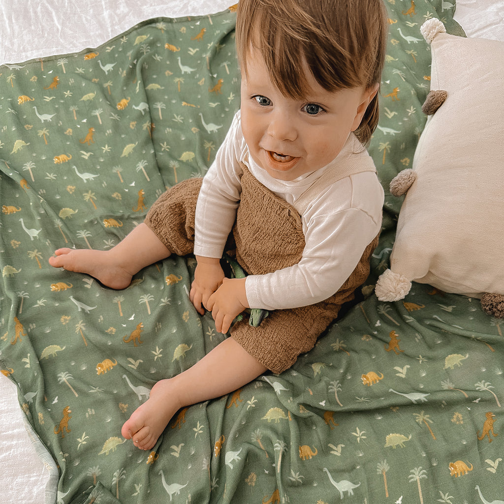 Dinos Organic Muslin Wrap Swaddle - PRE-ORDER (APRIL)