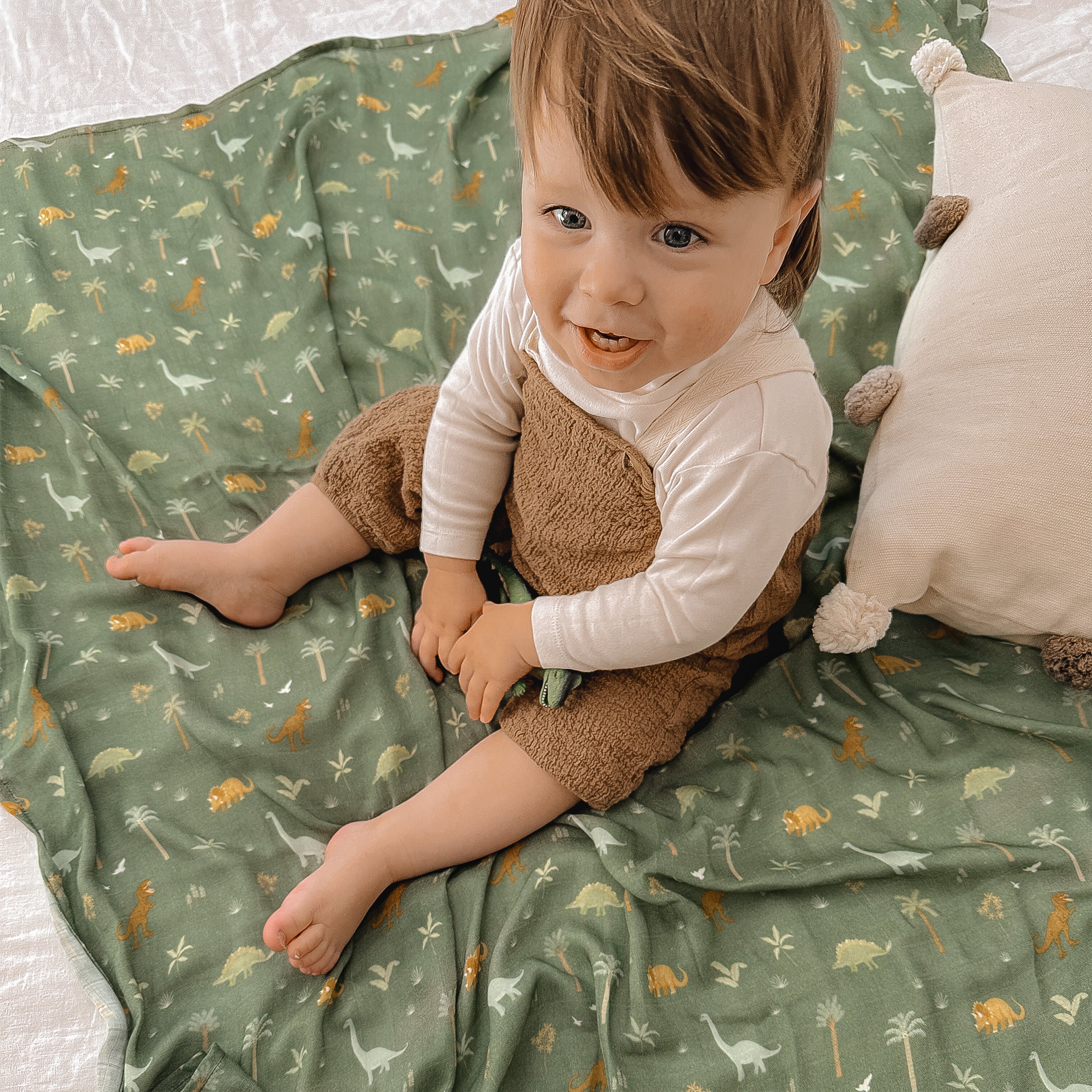 Dinos Organic Muslin Wrap Swaddle - PRE-ORDER (APRIL)