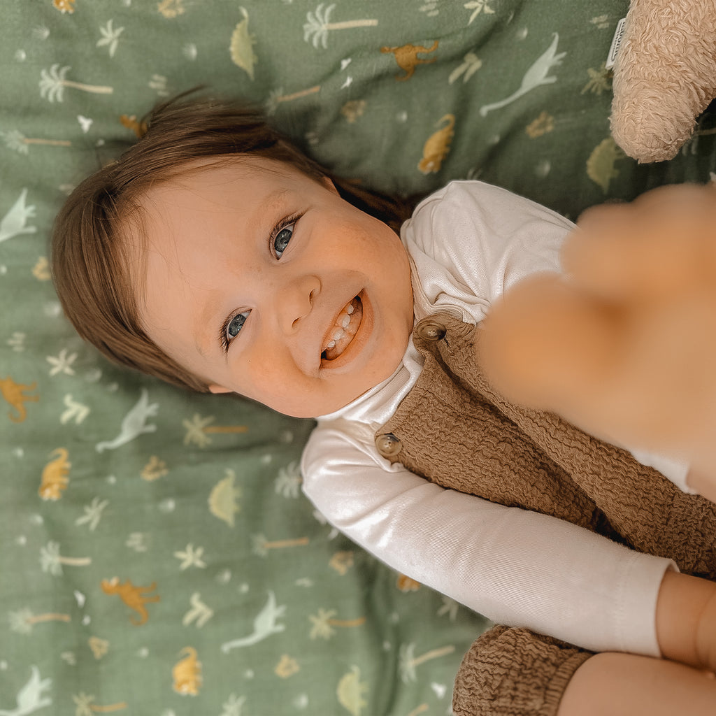 Dinos Organic Muslin Wrap Swaddle - PRE-ORDER (APRIL)