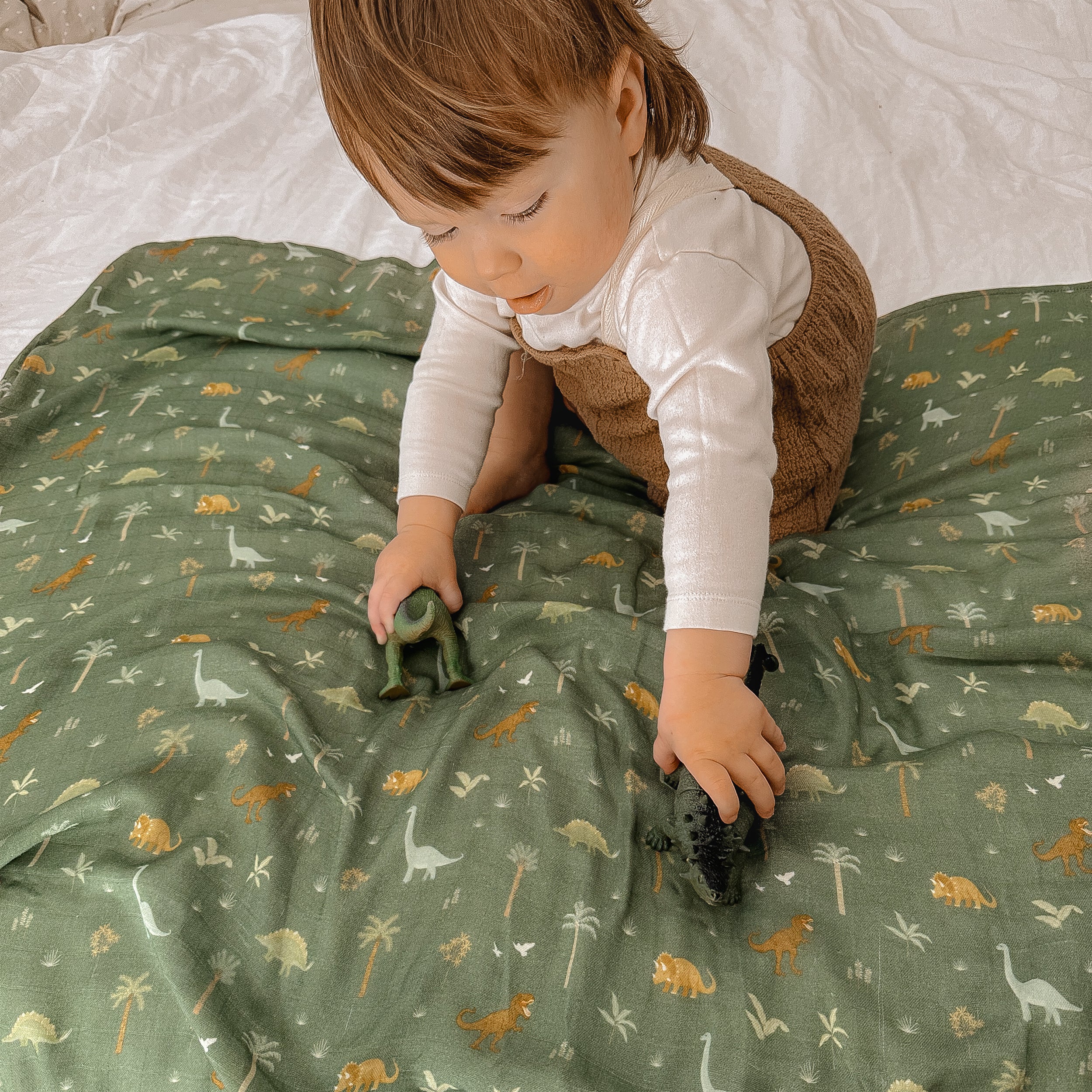 Dinos Organic Muslin Wrap Swaddle - PRE-ORDER (APRIL)