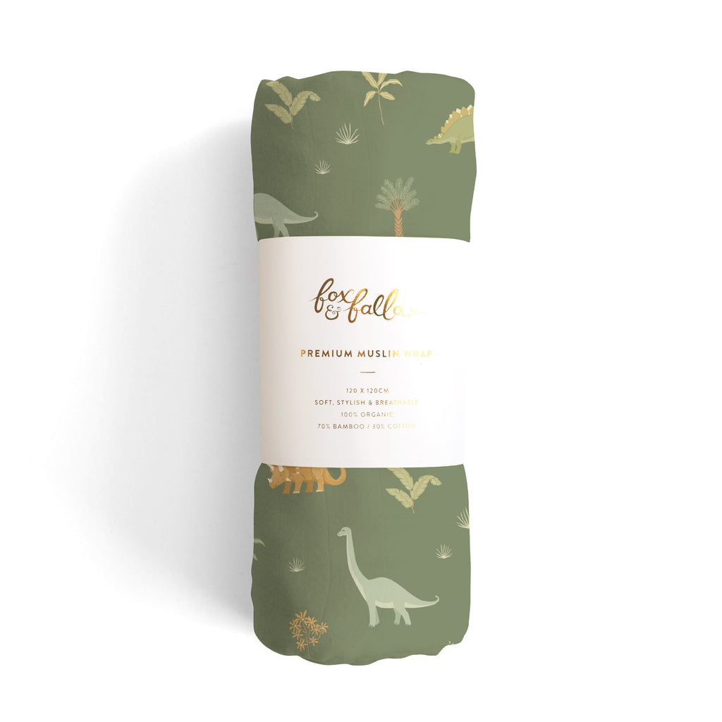 Dinos Organic Muslin Wrap Swaddle - PRE-ORDER (APRIL)