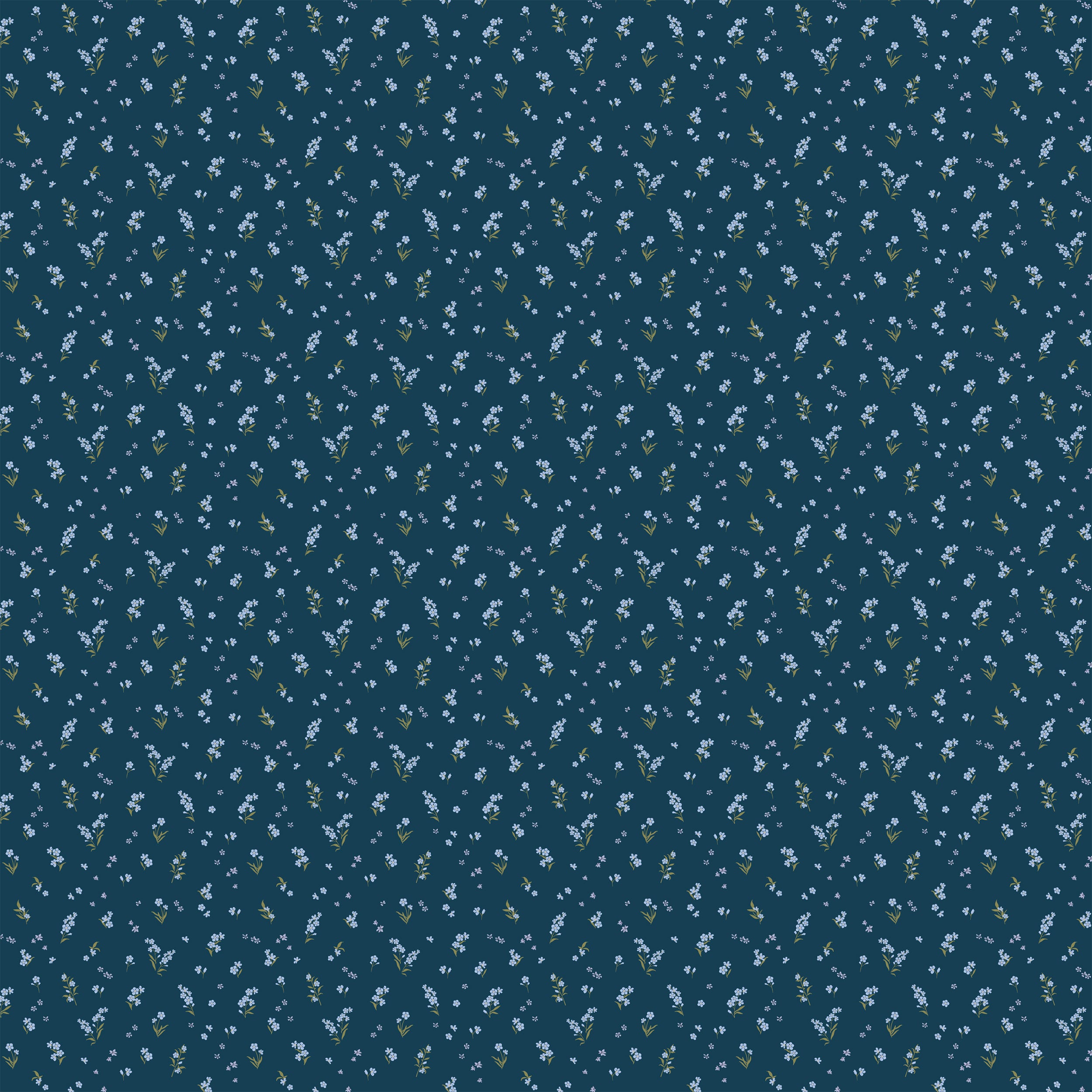 Forget-Me-Not Navy Organic Muslin Wrap Swaddle - LOW STOCK