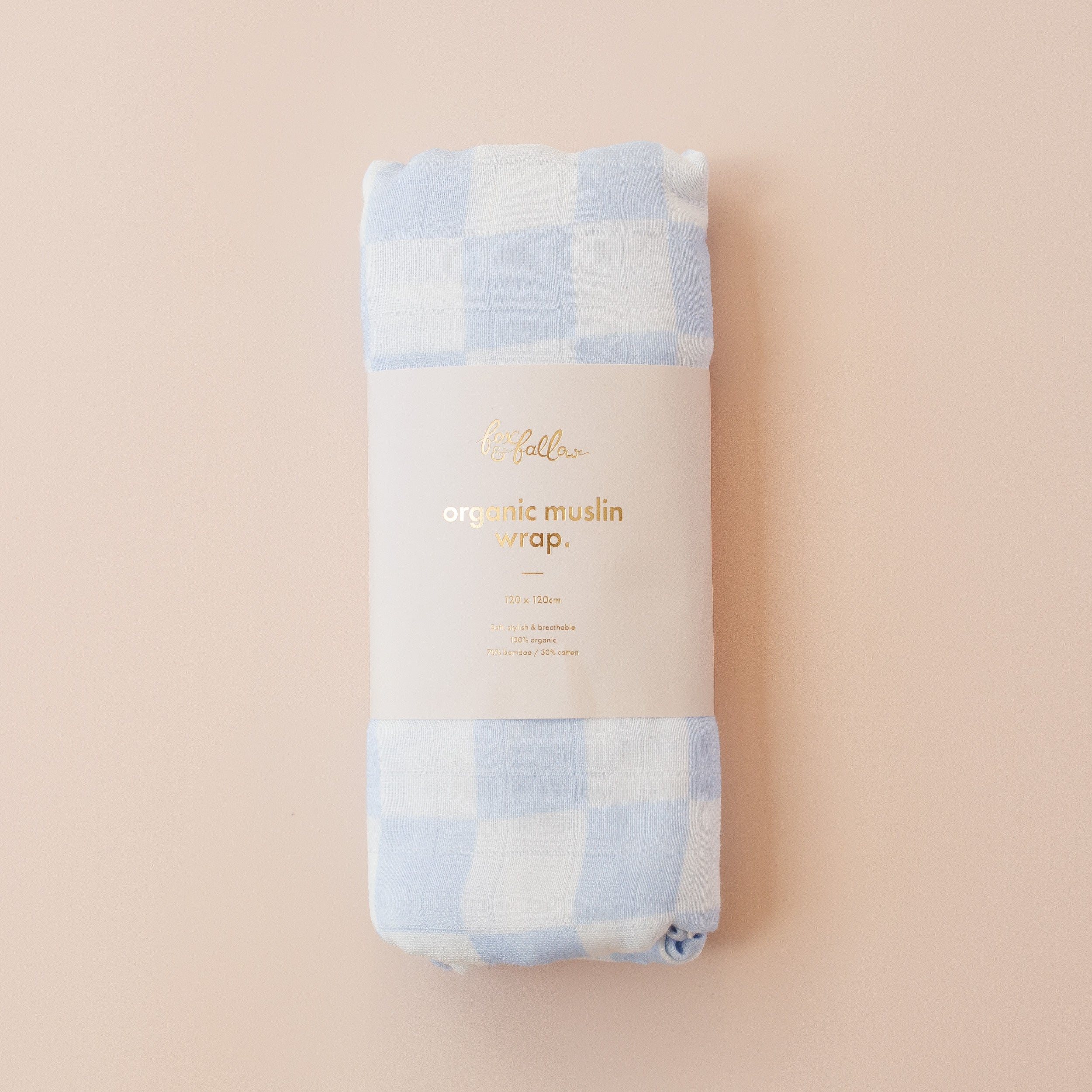 Powder Check Organic Muslin Wrap Swaddle - PRE-ORDER (ARRIVING APRIL)