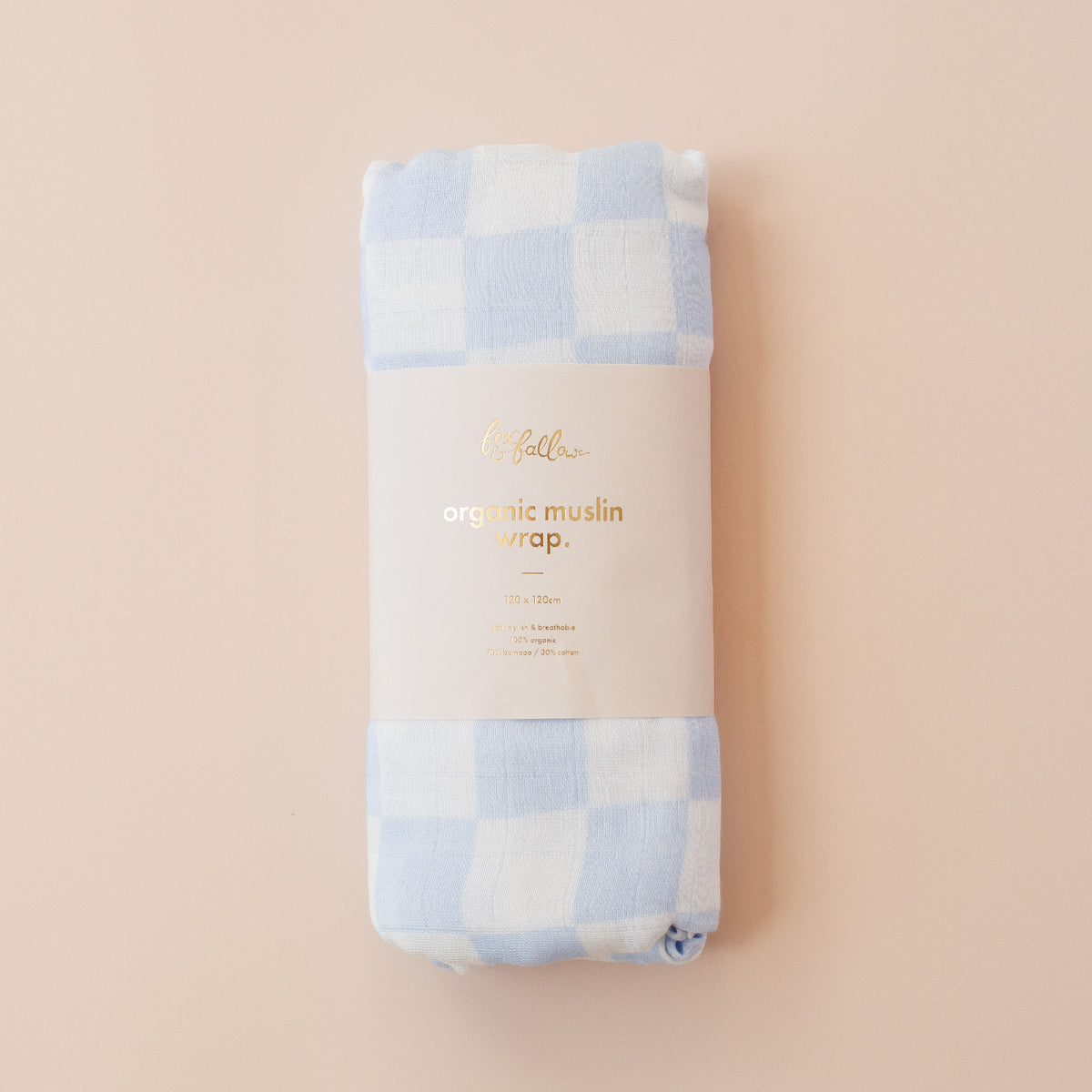 Powder Check Organic Muslin Wrap Swaddle– Fox & Fallow
