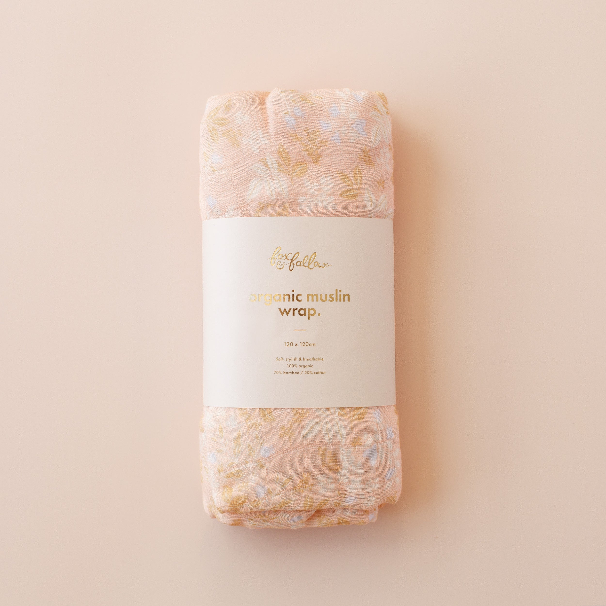 Wild Peony Organic Muslin Wrap Swaddle