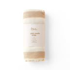 Coffee Stripe Organic Muslin Wrap Swaddle - PRE-ORDER (ARRIVING APRIL)