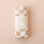 Caramel Check Organic Muslin Wrap Swaddle - PRE-ORDER (ARRIVING APRIL)