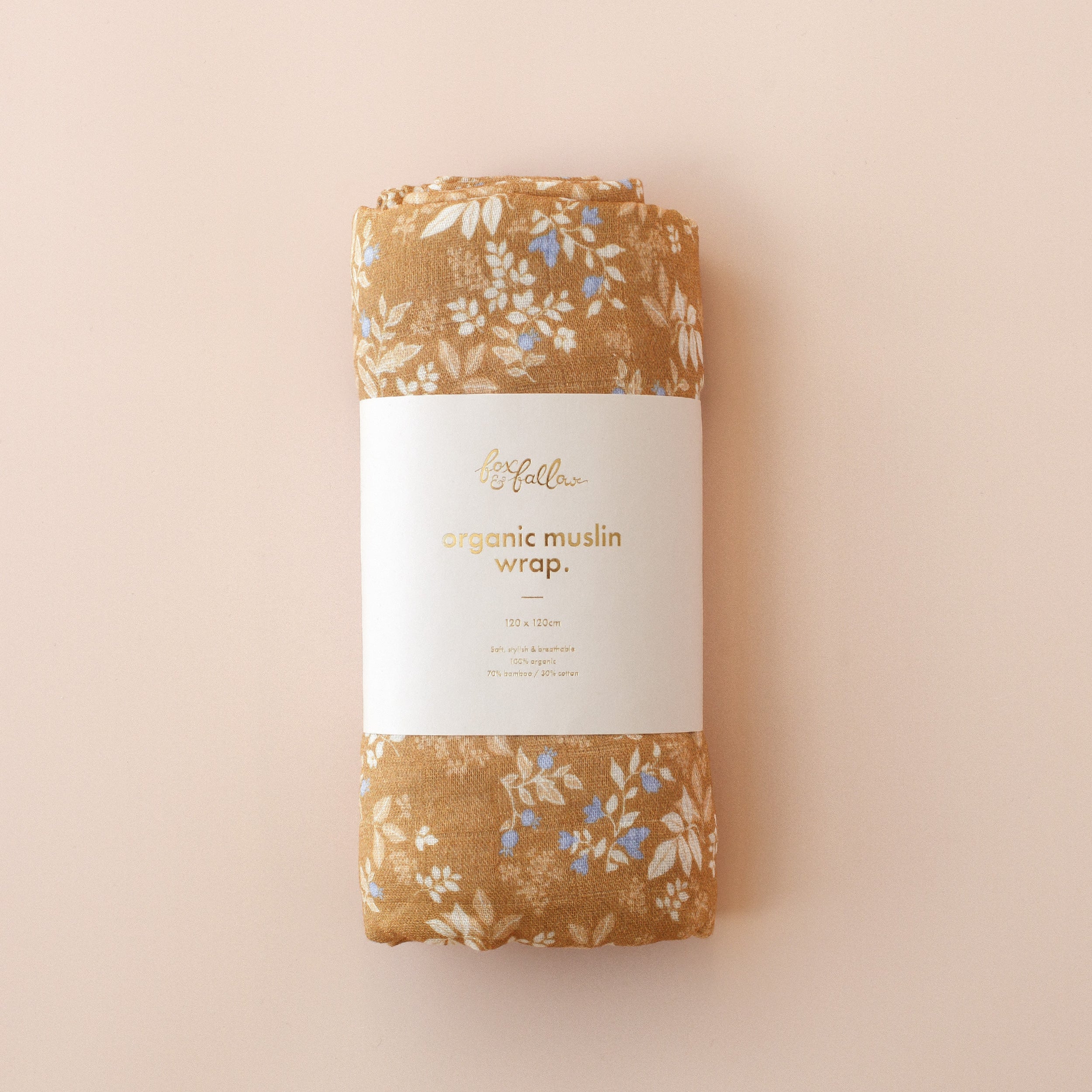 Gold Holly / Forest Friends Caramel Organic Muslin Wrap Set - SOLD OUT (NEXT DROP ARRIVING APRIL 2026)