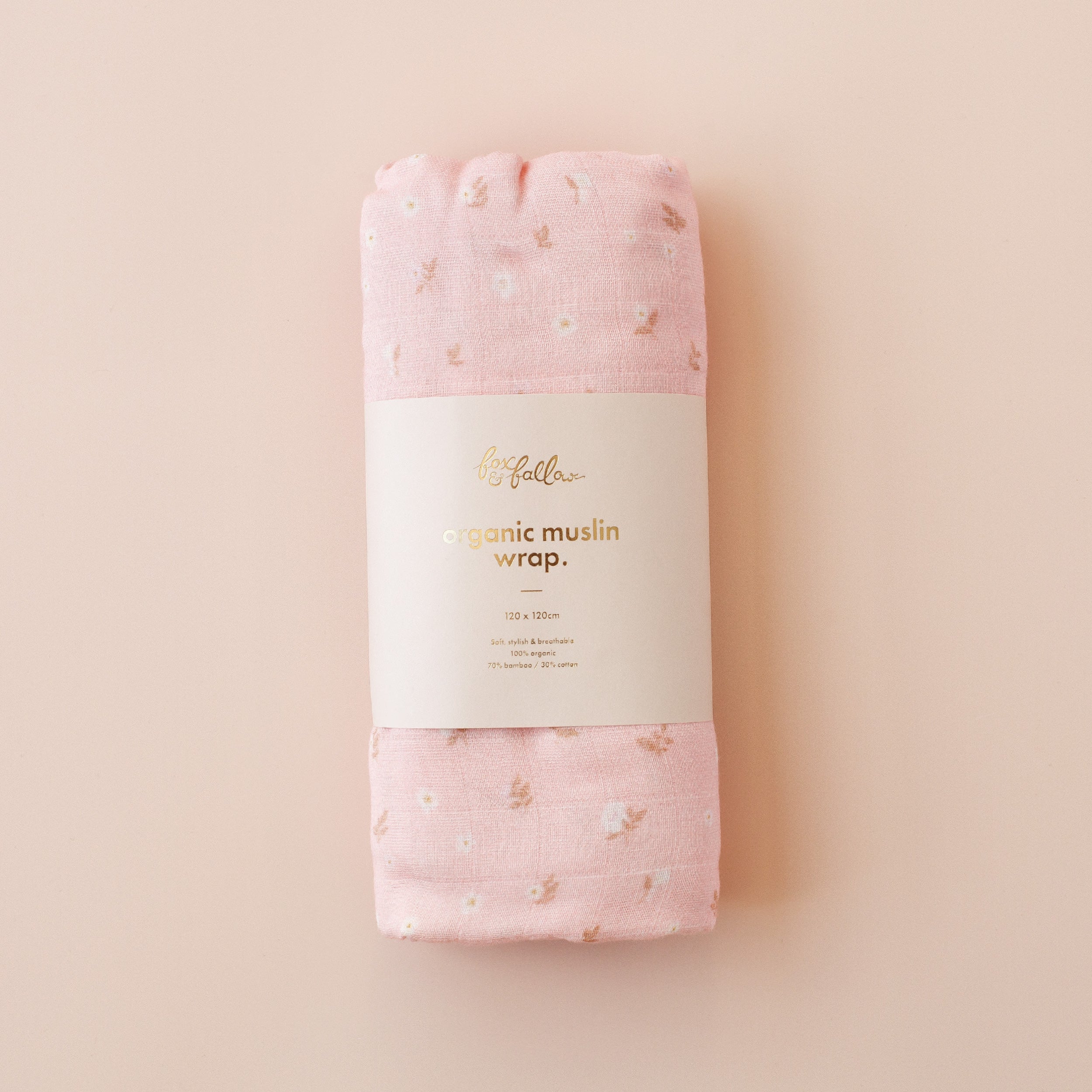 Dusty Roses / Petal Stripe Organic Muslin Wrap Set - PRE-ORDER (MARCH)