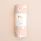 Pink Ducks Muslin Wrap Swaddle