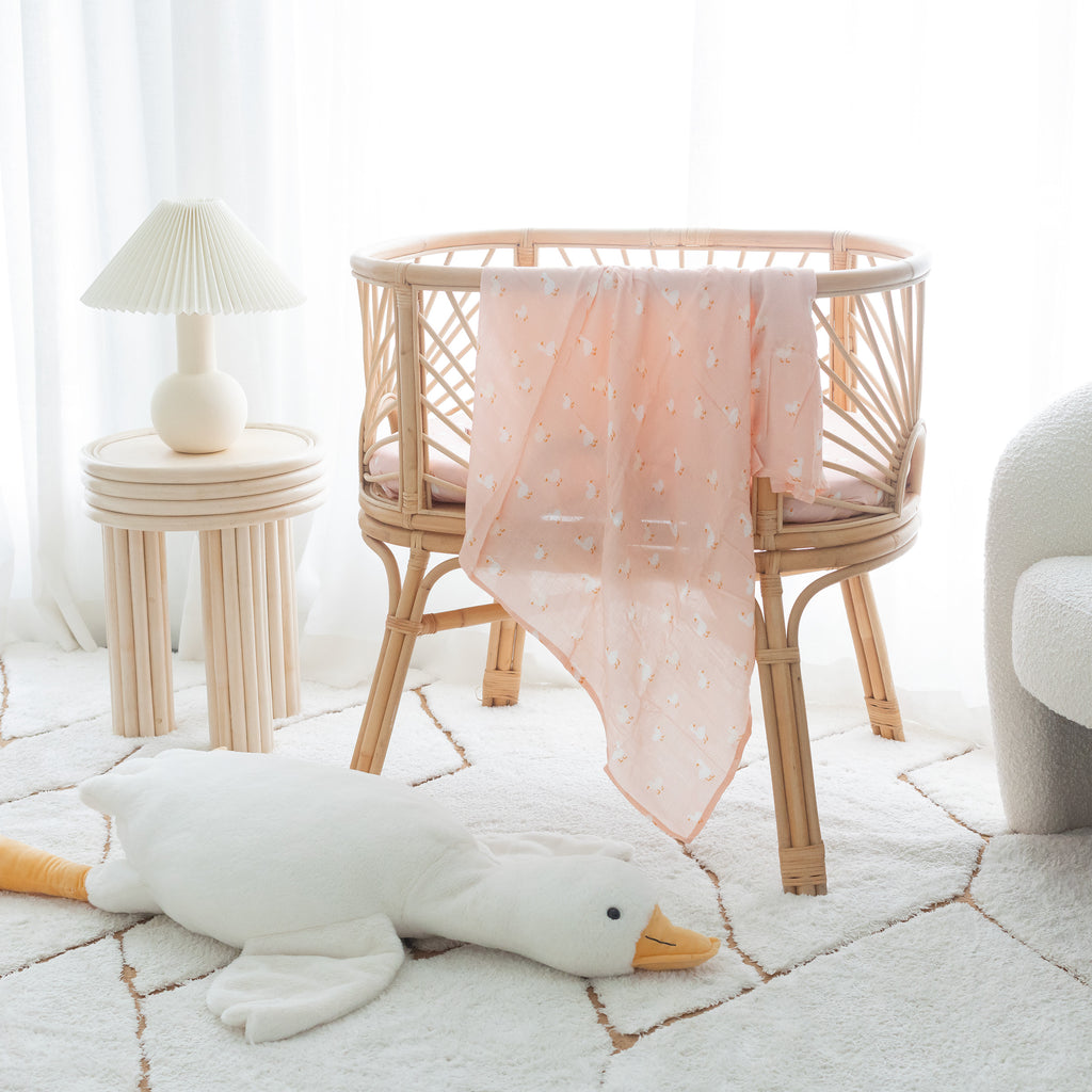 Pink Ducks Muslin Wrap Swaddle