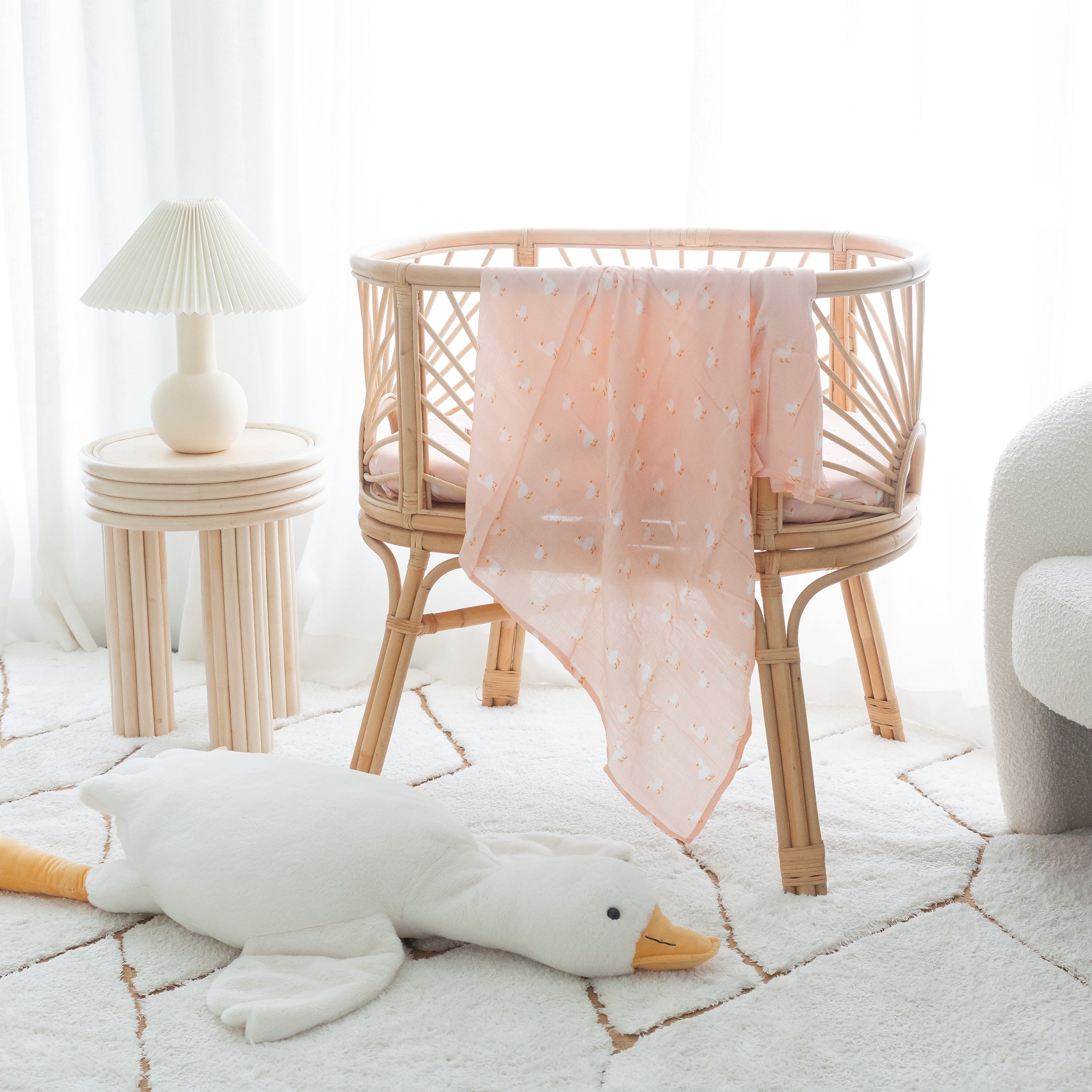 Pink Ducks Muslin Wrap Swaddle - PRE-ORDER (APRIL)