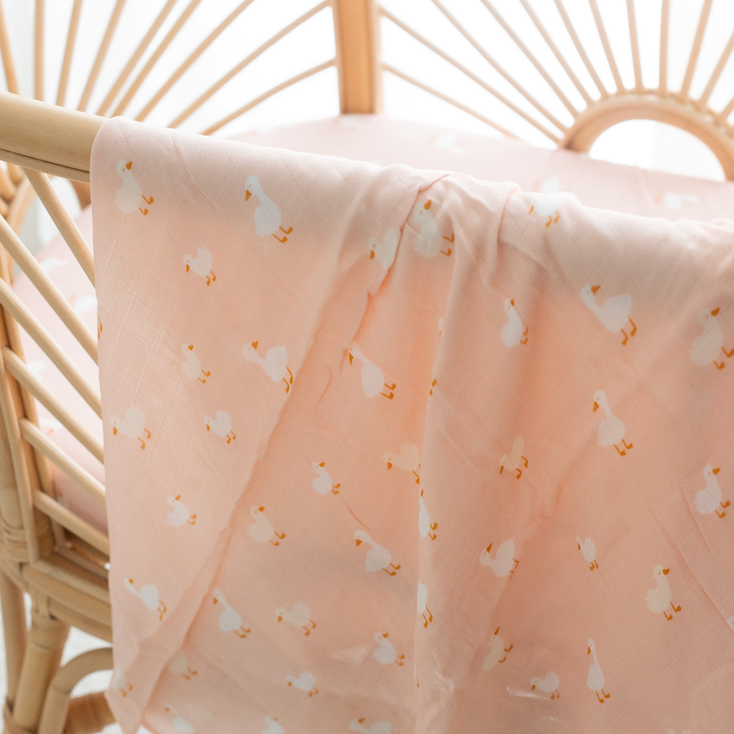 Pink Ducks Muslin Wrap Swaddle - PRE-ORDER (APRIL)