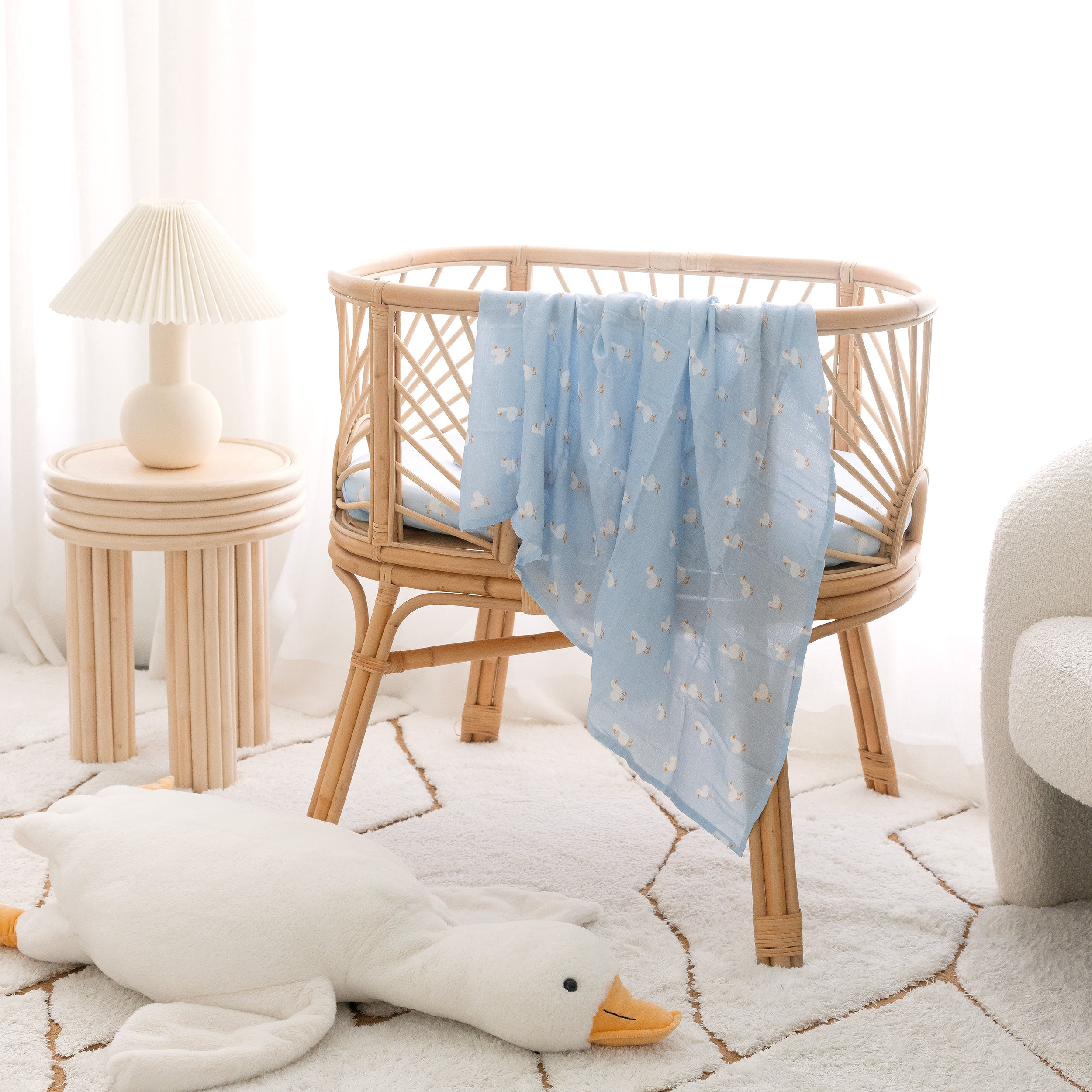 Blue Ducks Muslin Wrap Swaddle