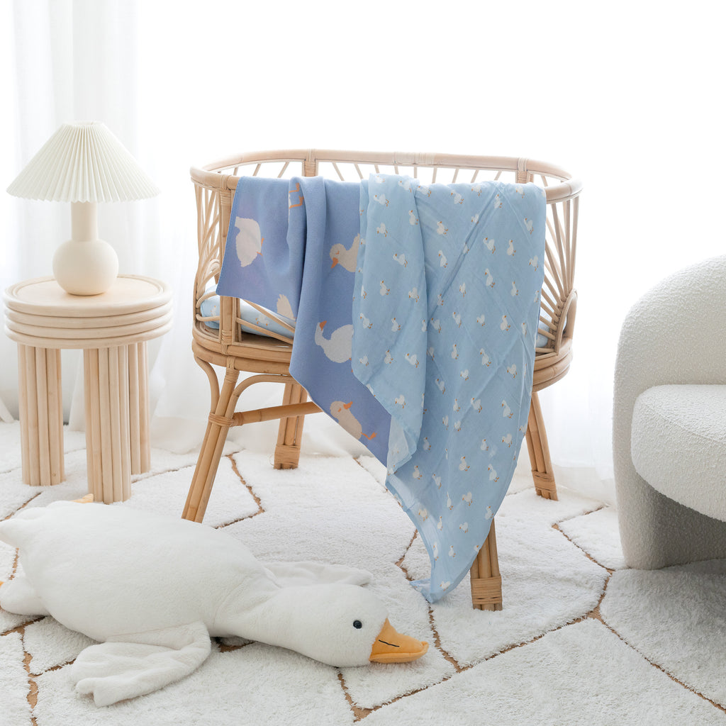 Blue Ducks Muslin Wrap Swaddle