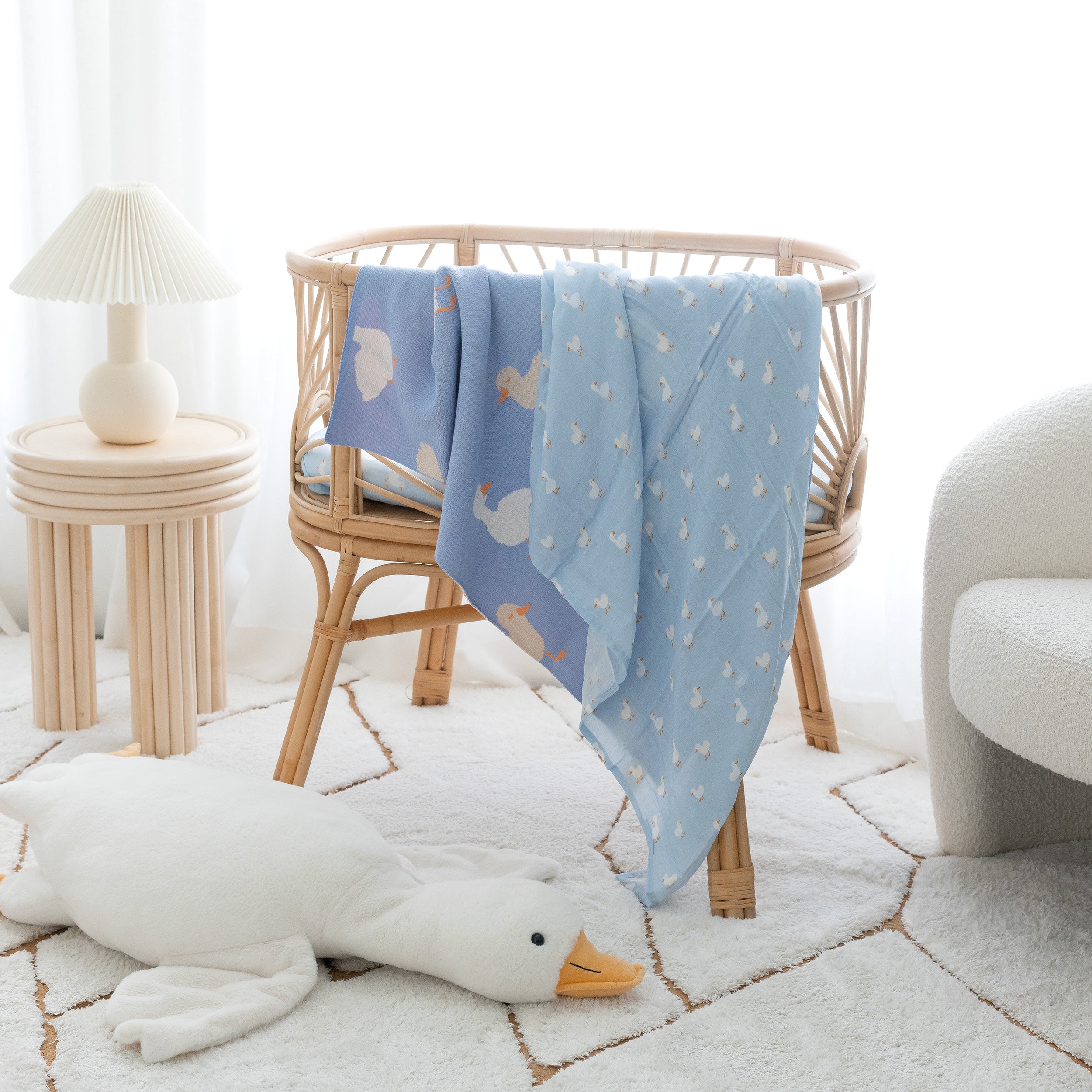 Blue Ducks Muslin Wrap Swaddle