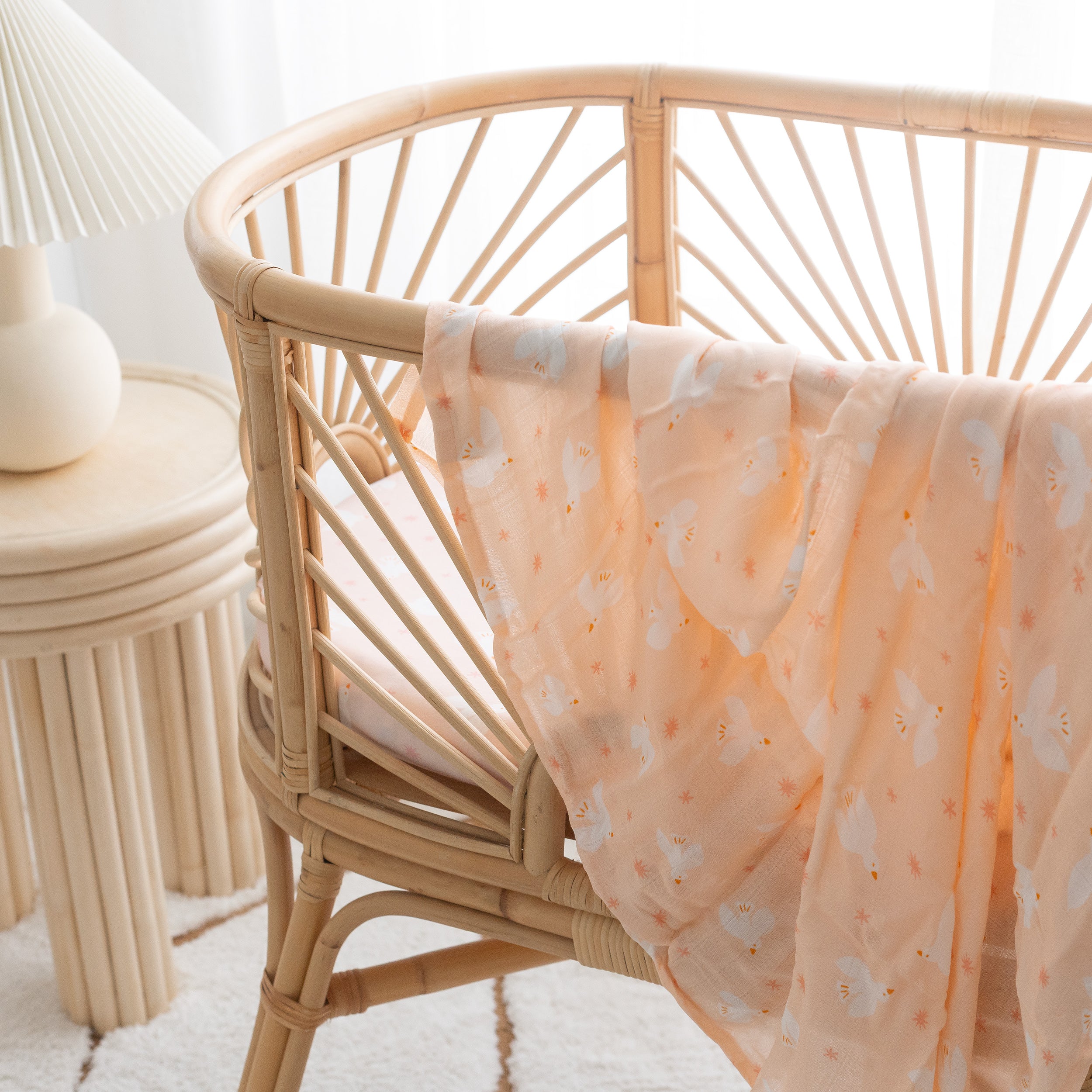 Pink Doves Muslin Wrap Swaddle