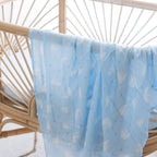 Blue Doves Muslin Wrap Swaddle