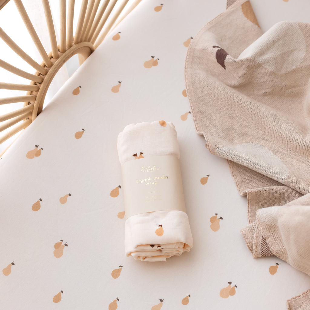 Golden Pears Organic Fitted Cot Sheet