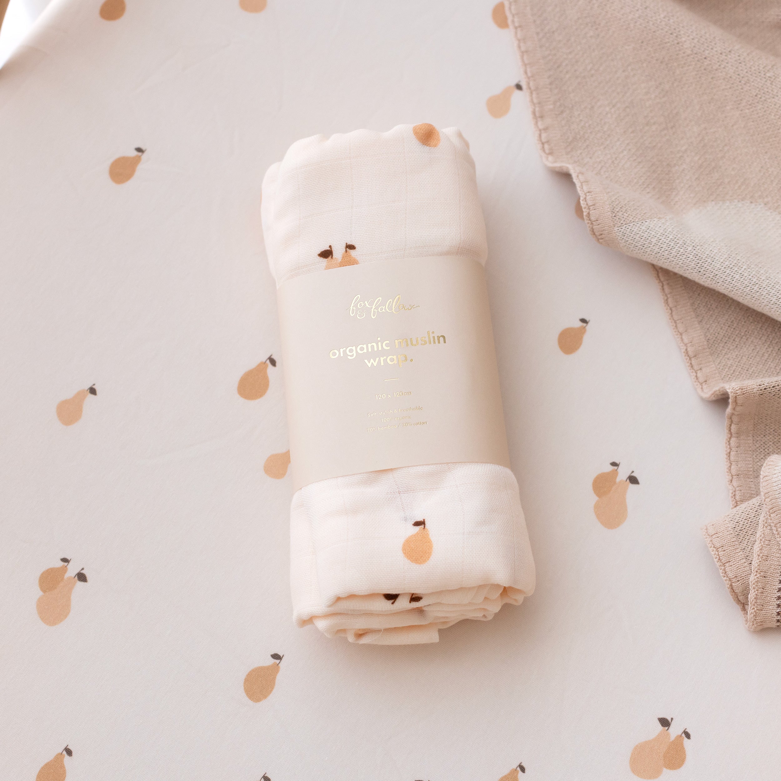 Golden Pears Organic Fitted Cot Sheet
