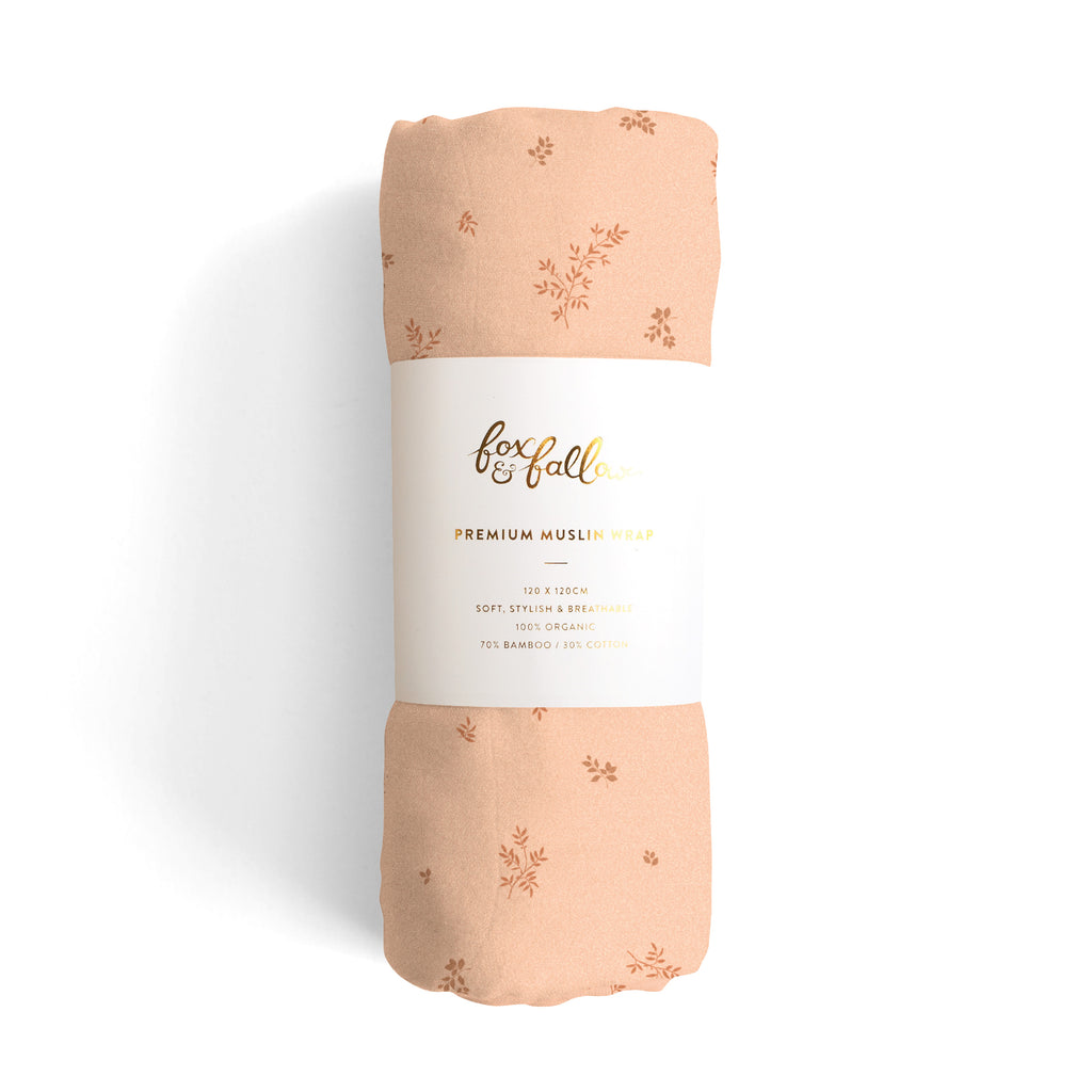 Wild Ruscus Muslin Wrap Swaddle