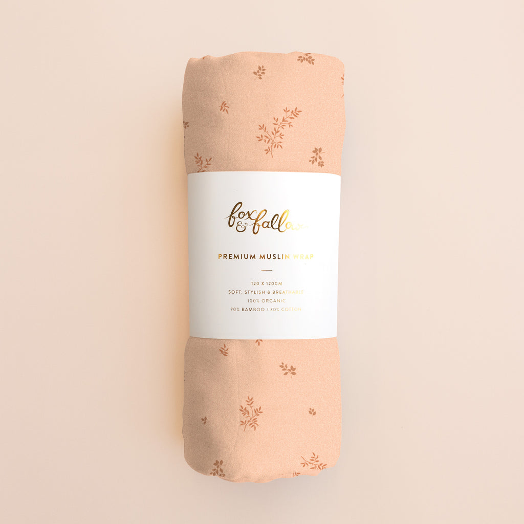 Wild Ruscus Muslin Wrap Swaddle