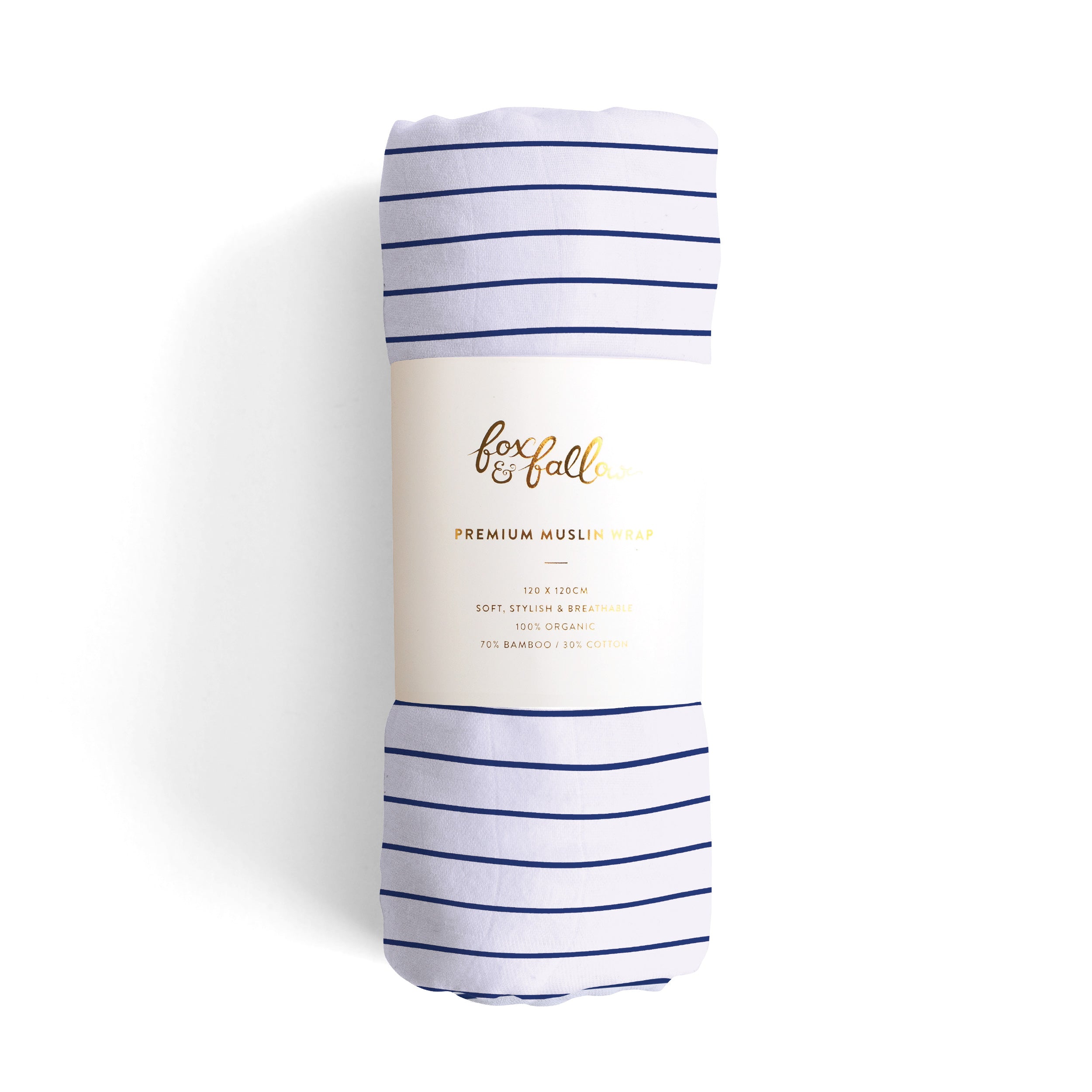 Navy Stripe Muslin Wrap Swaddle - PRE-ORDER (APRIL)