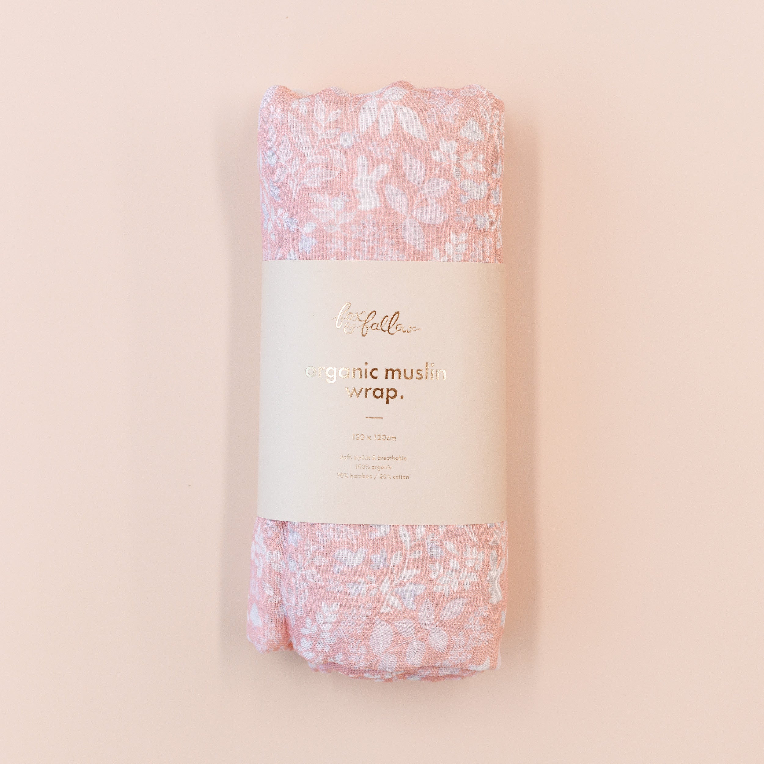 Forest Friends Peony Muslin Wrap Swaddle
