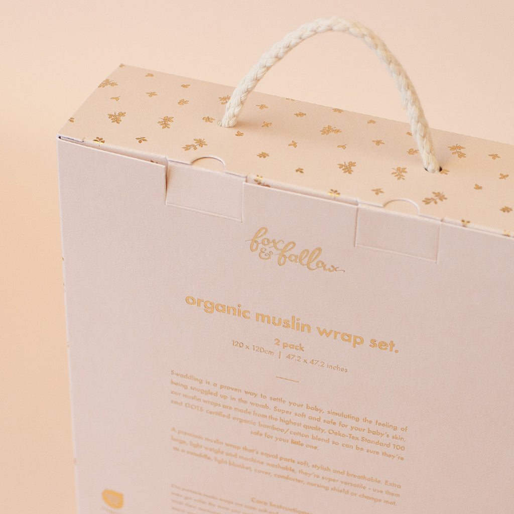 Forest Friends Midnight / Cornflower Organic Muslin Wrap Set