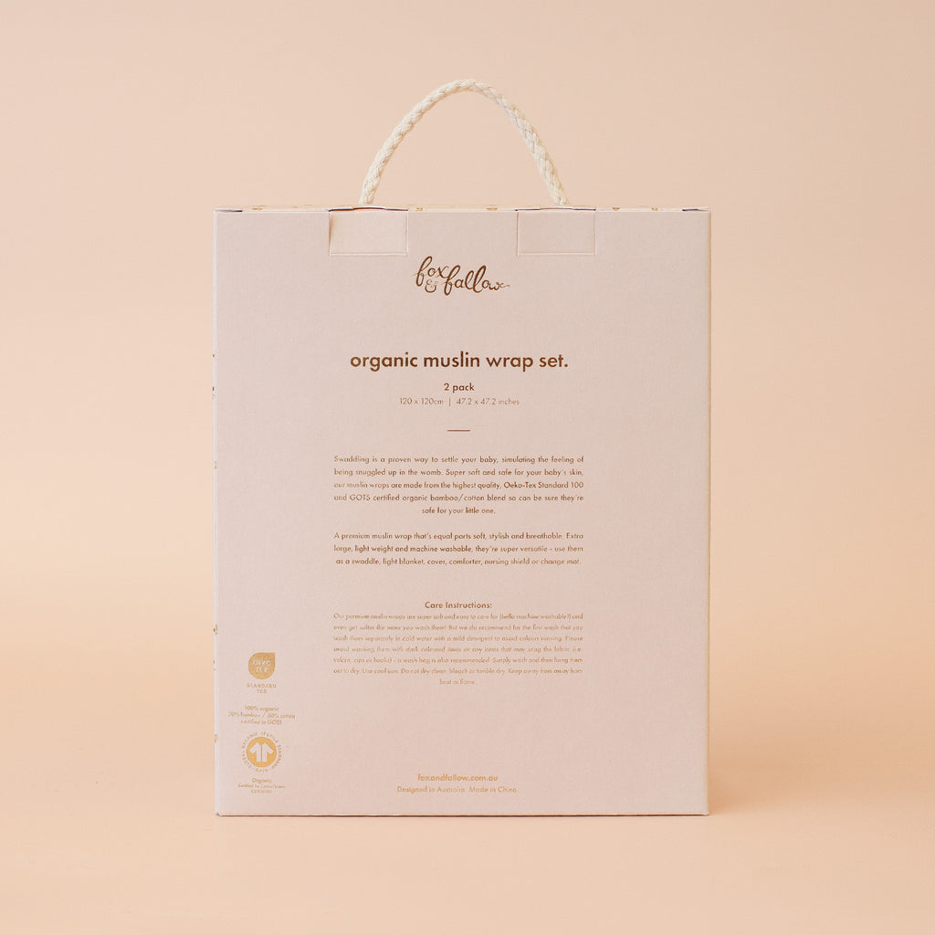 Forest Friends Midnight / Cornflower Organic Muslin Wrap Set