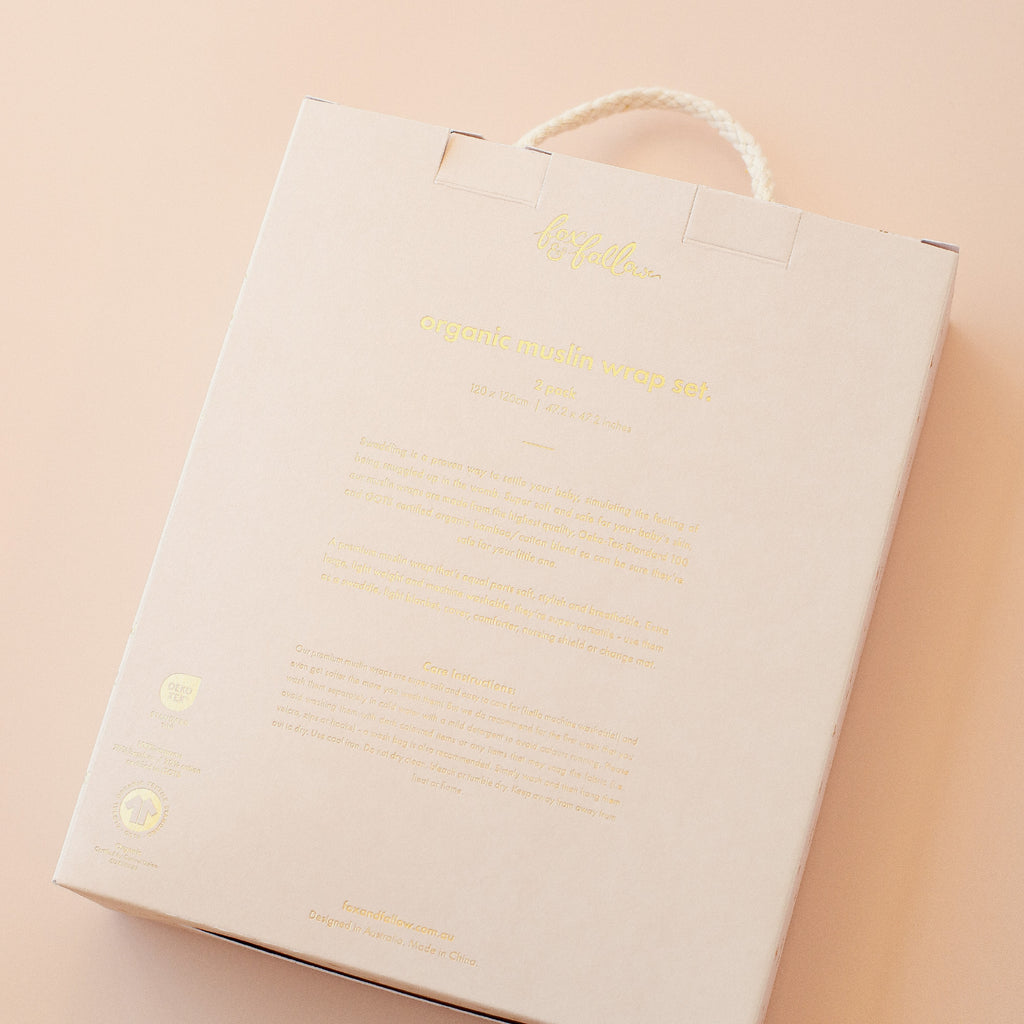 Forest Friends Midnight / Cornflower Organic Muslin Wrap Set