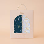 Forget-Me-Not Navy / Delphinium Organic Muslin Wrap Set