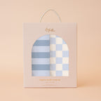 Cloud Stripe / Powder Check Organic Muslin Wrap Set - SOLD OUT (NEXT DROP ARRIVING APRIL 2026)