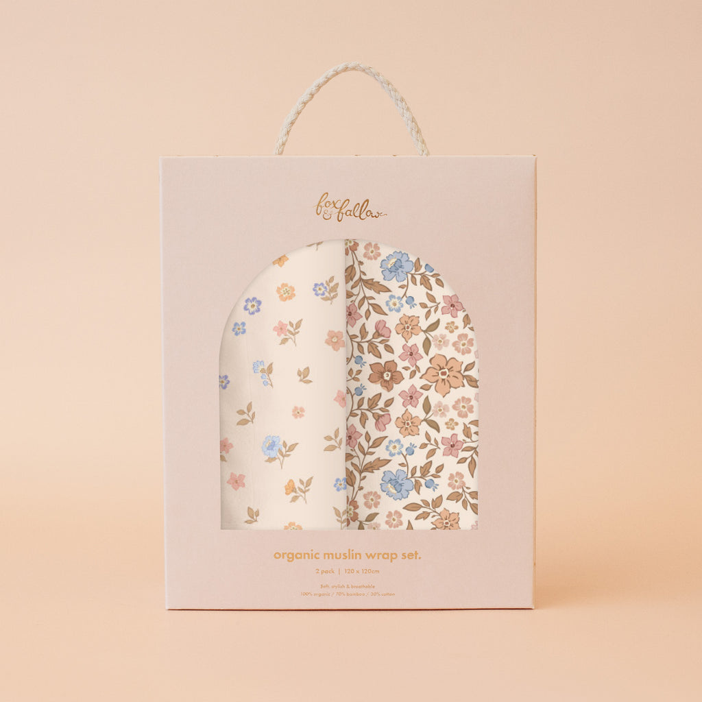 Meadow / Broderie Organic Muslin Wrap Set - PRE-ORDER (APRIL)