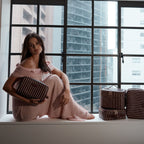 Merlot Pinstripe Cosmetic Bag