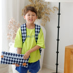 Navy Diamonds Large Pencil Case - PRE-ORDER (APRIL)