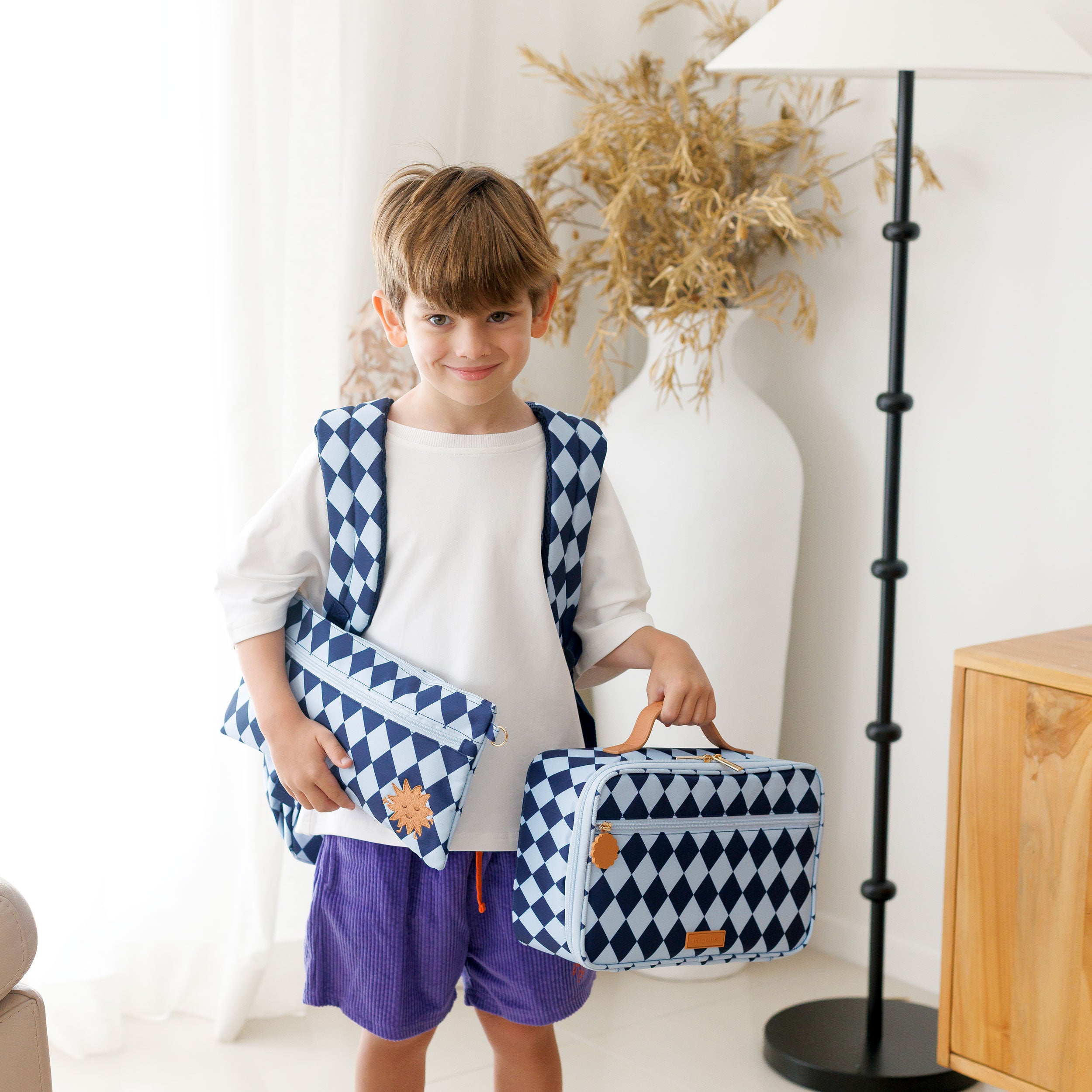 Navy Diamonds Large Lunch Bag - PRE-ORDER (JUNE)