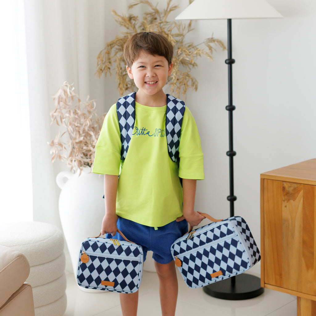 Navy Diamonds Large Lunch Bag - PRE-ORDER (JUNE)