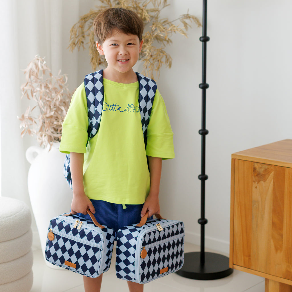 Navy Diamonds Large Lunch Bag - PRE-ORDER (JUNE)