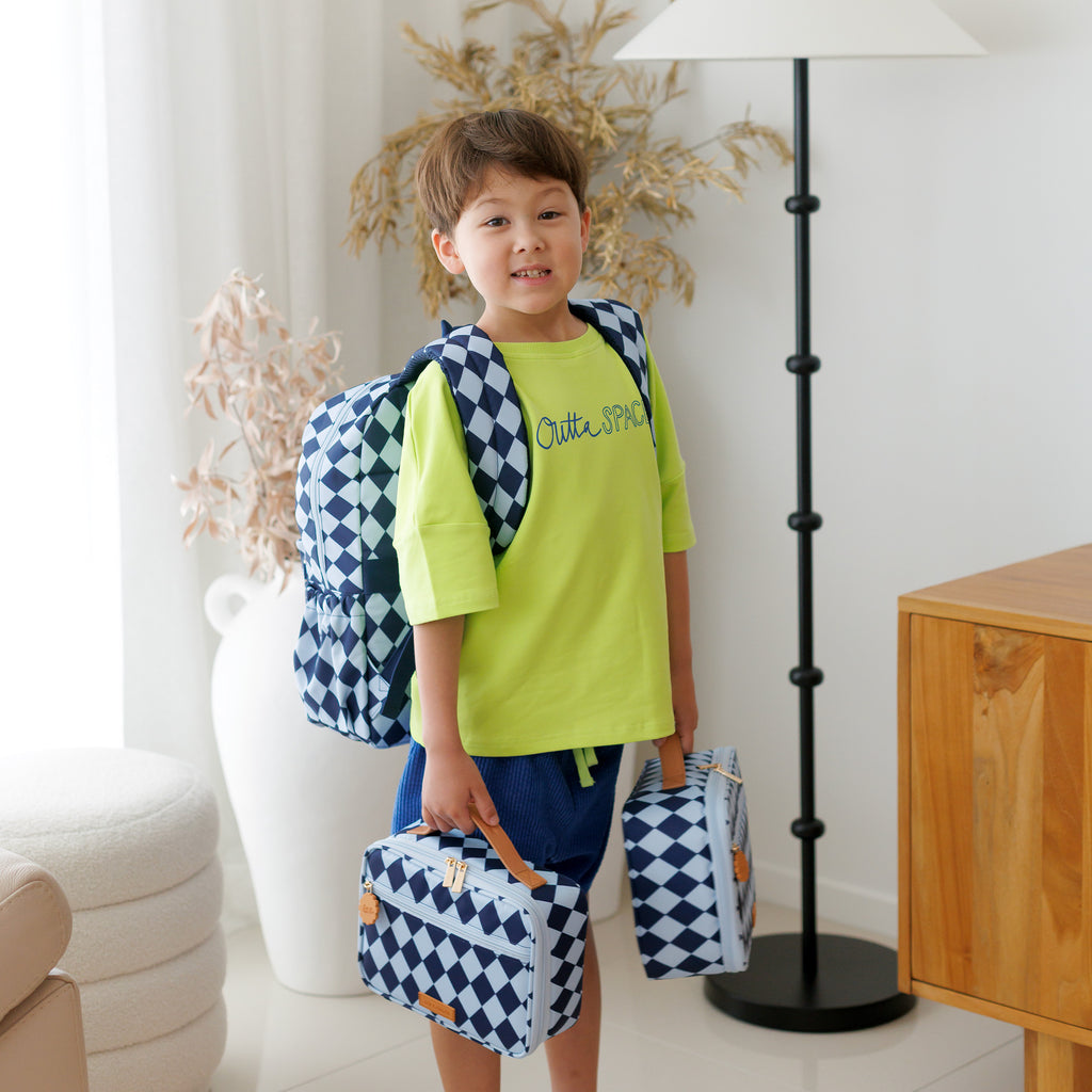 Navy Diamonds Large Lunch Bag - PRE-ORDER (JUNE)