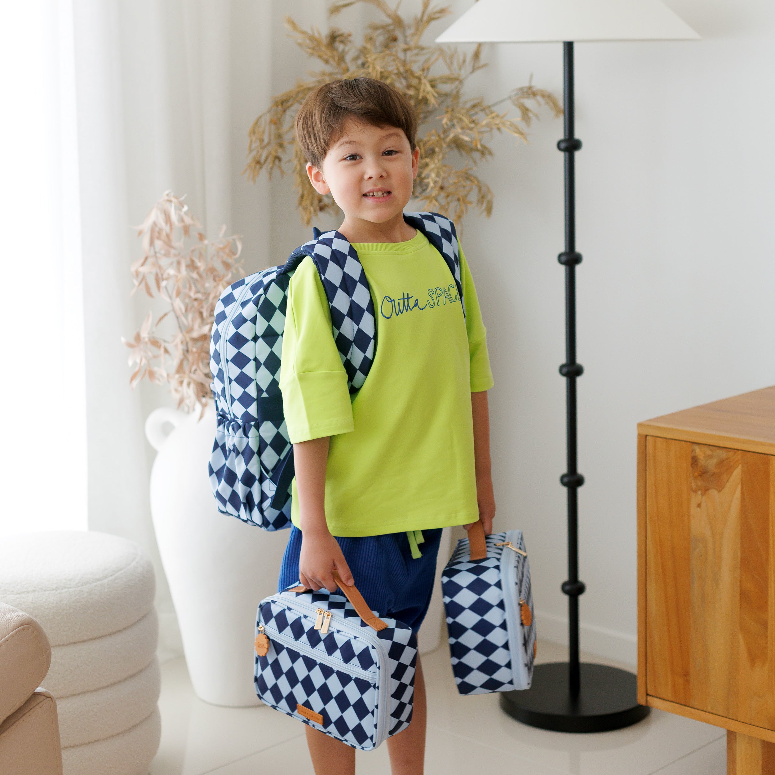 Navy Diamonds Large Lunch Bag - PRE-ORDER (JUNE)