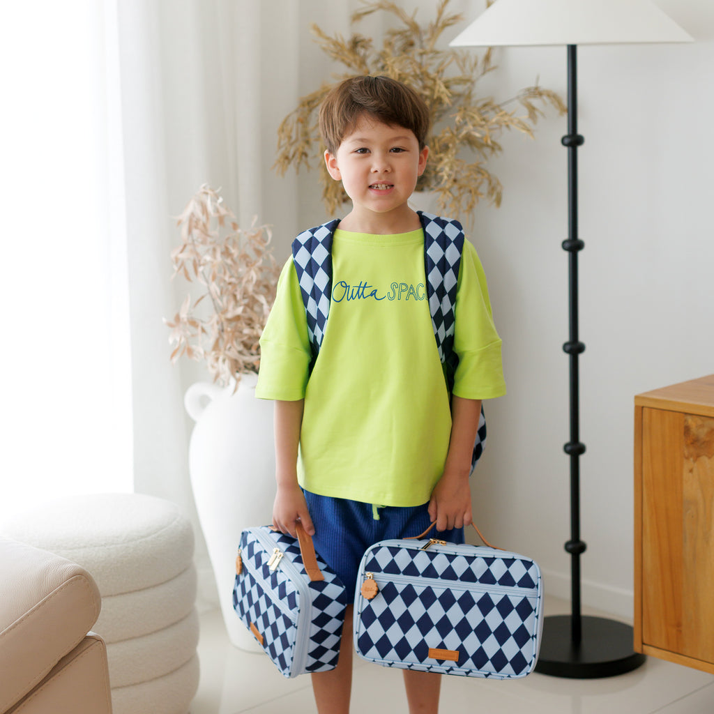 Navy Diamonds Large Lunch Bag - PRE-ORDER (JUNE)