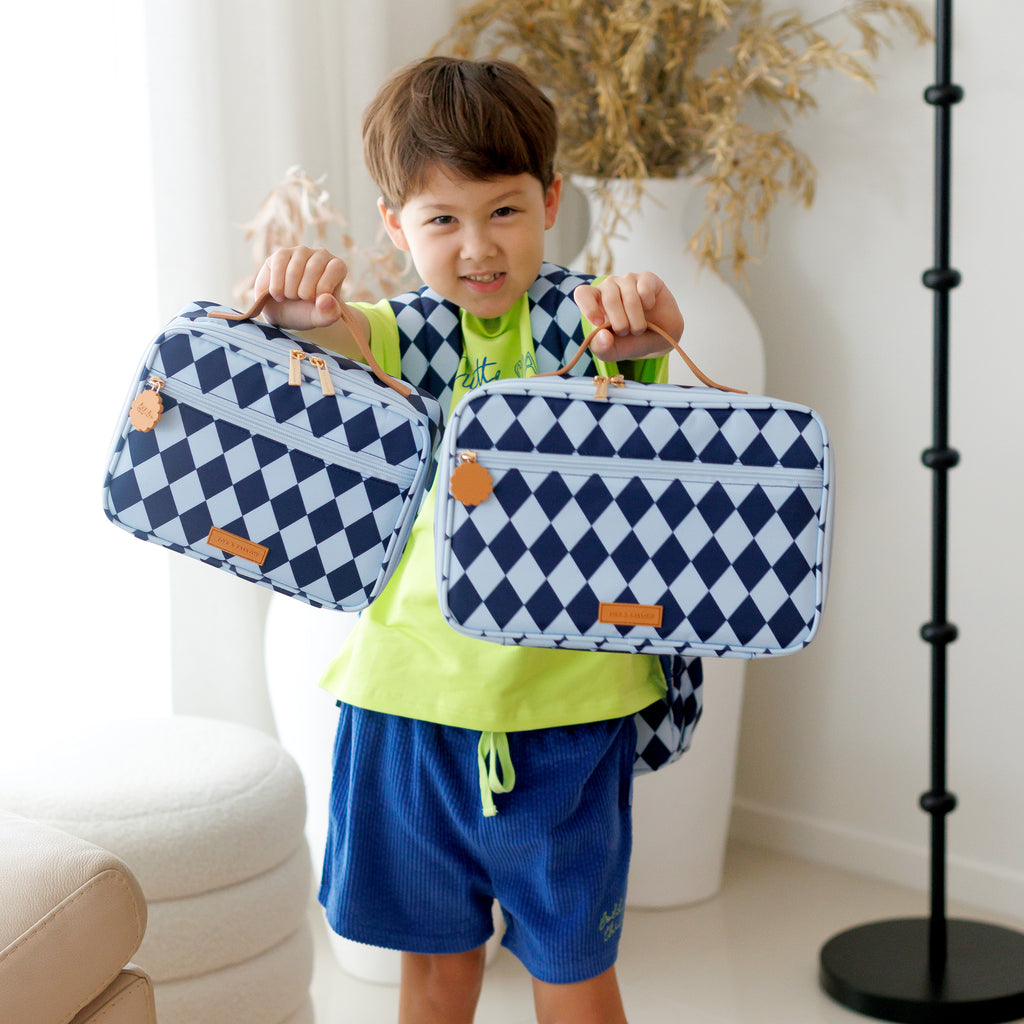 Navy Diamonds Large Lunch Bag - PRE-ORDER (JUNE)