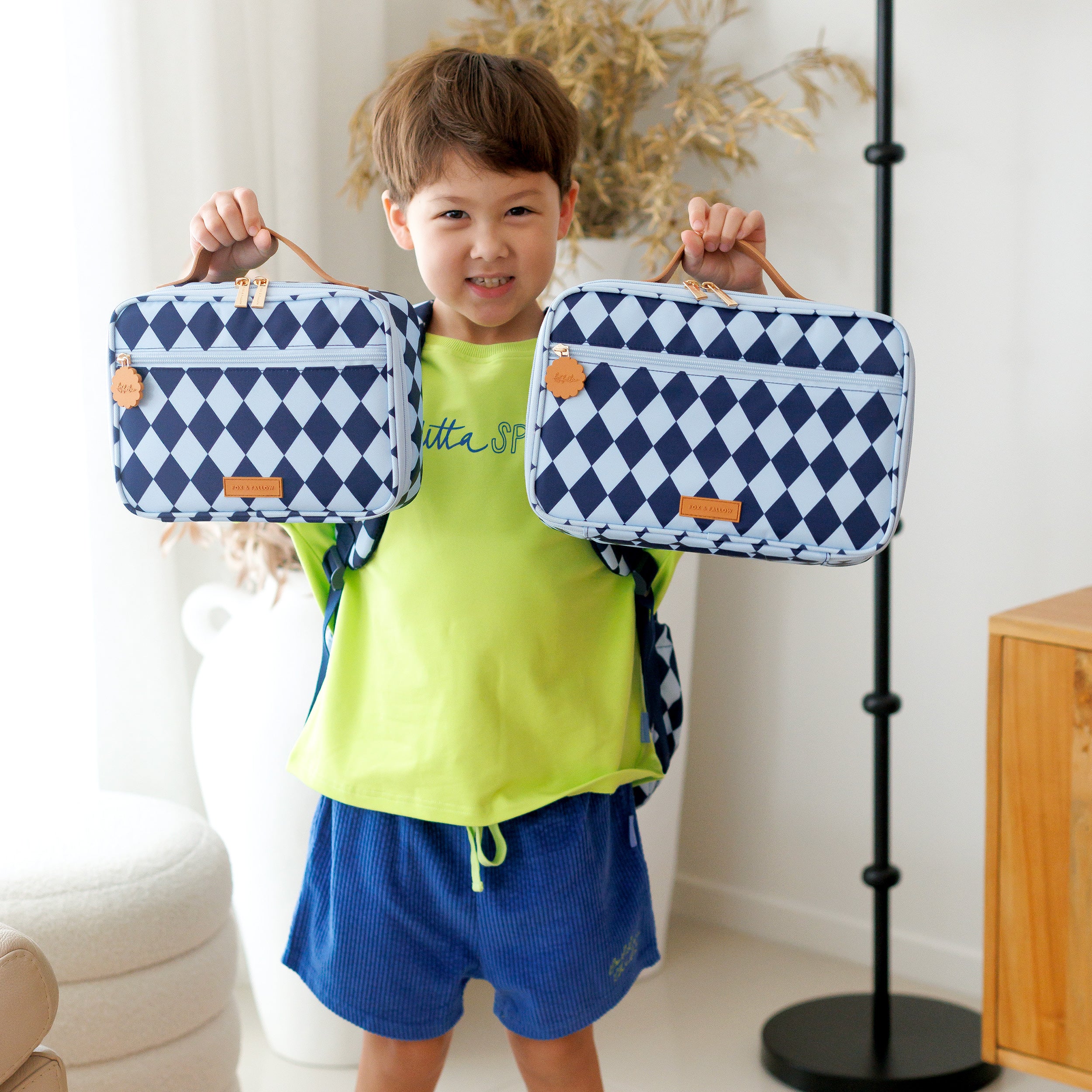 Navy Diamonds Large Lunch Bag - PRE-ORDER (JUNE)