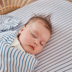 Navy Stripe Organic Fitted Cot Sheet