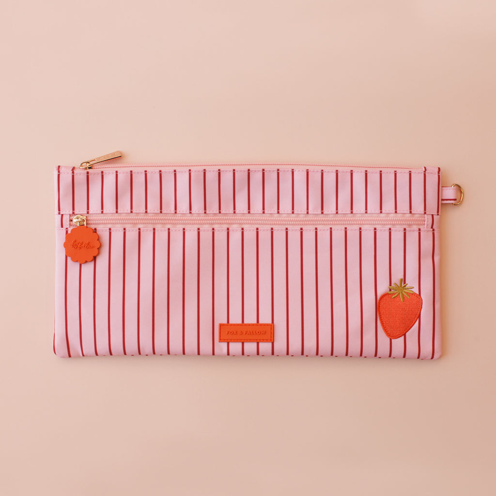 Strawberry Stripe Large Pencil Case - PRE-ORDER (APRIL)