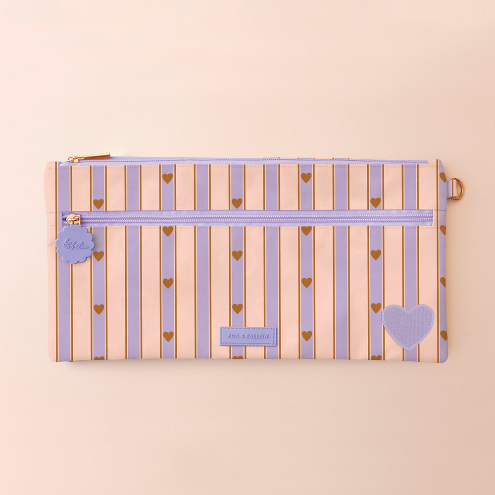 Lilac Stripe Large Pencil Case - PRE-ORDER (OCTOBER)